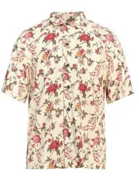 rag & bone Cream Floral Short-Sleeve Button-Up Shirt